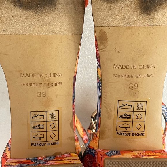 Free People Floral Block Heel Ankle Strap Sandals - Picture 9 of 10